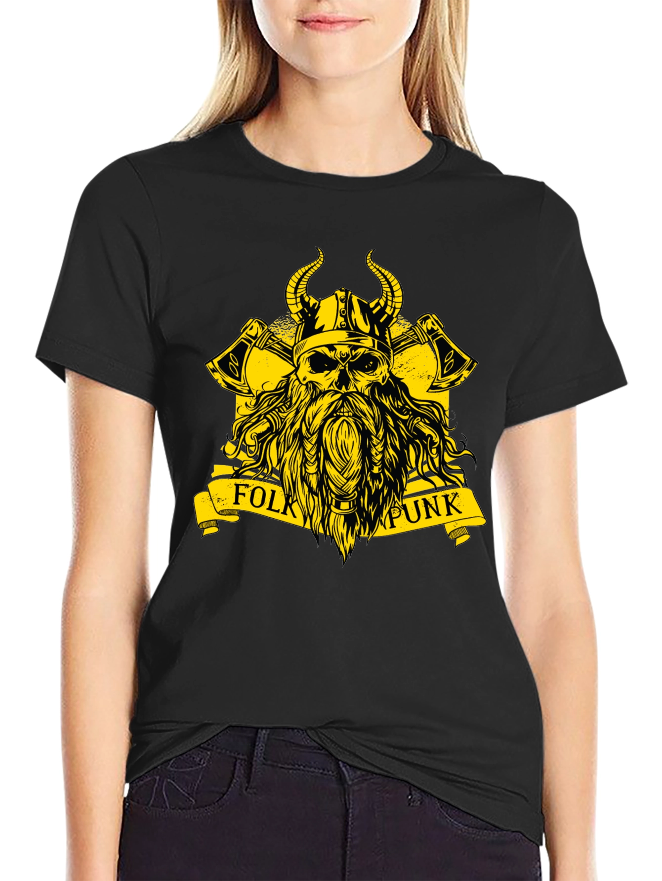 Folk Punk Viking Skull T-Shirt