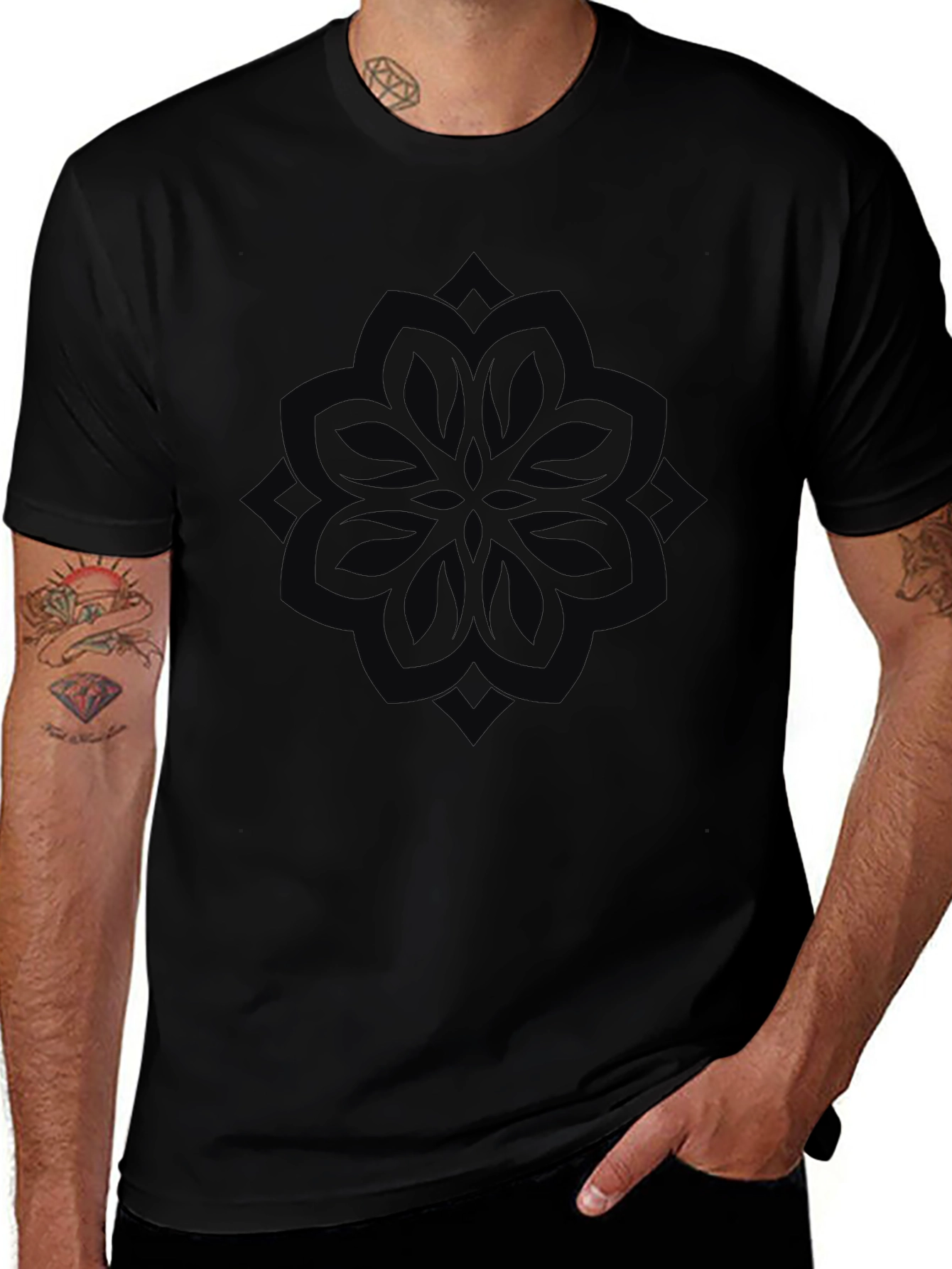 Black Mandala Graphic Tee - Stylish and Comfortable