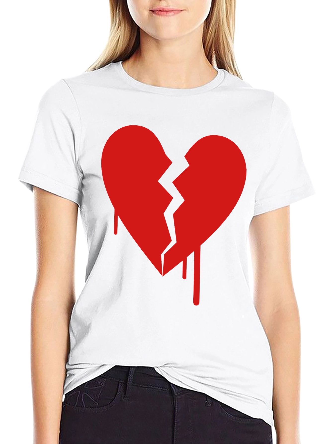 Broken Heart Graphic Tee - Mens Casual Shirt