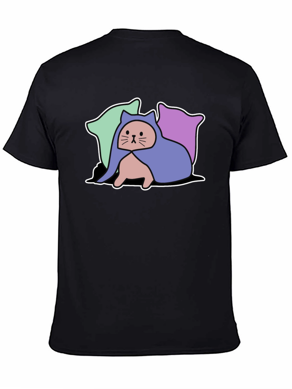 Hooded Cat Tee - Whimsical Graphic T-Shirt