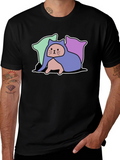 Hooded Cat Tee - Whimsical Graphic T-Shirt