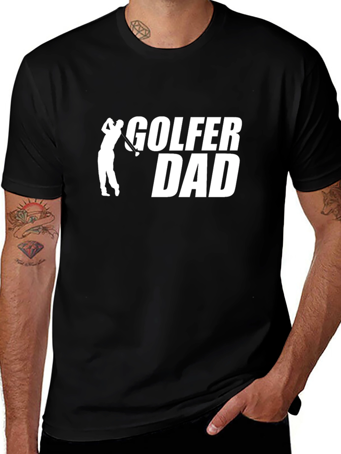 Golfer Dad Graphic T-Shirt - Black