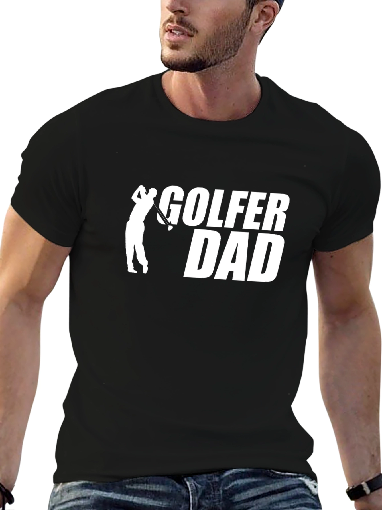 Golfer Dad Graphic T-Shirt - Black