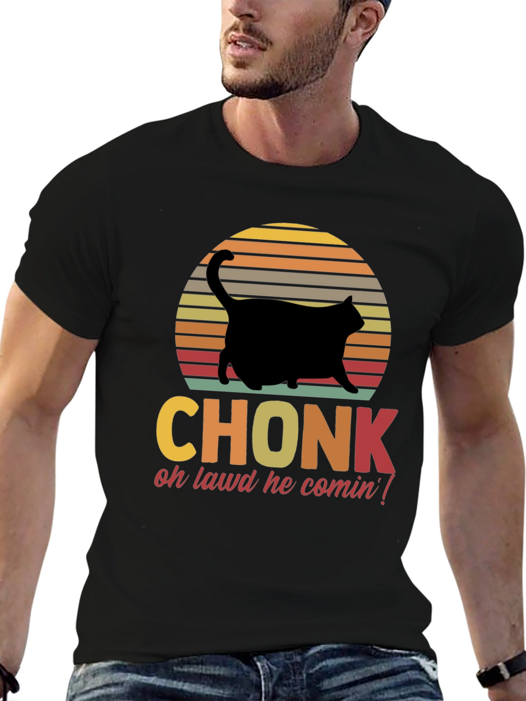 Chonk Cat T-Shirt - Oh Lawd He Comin!
