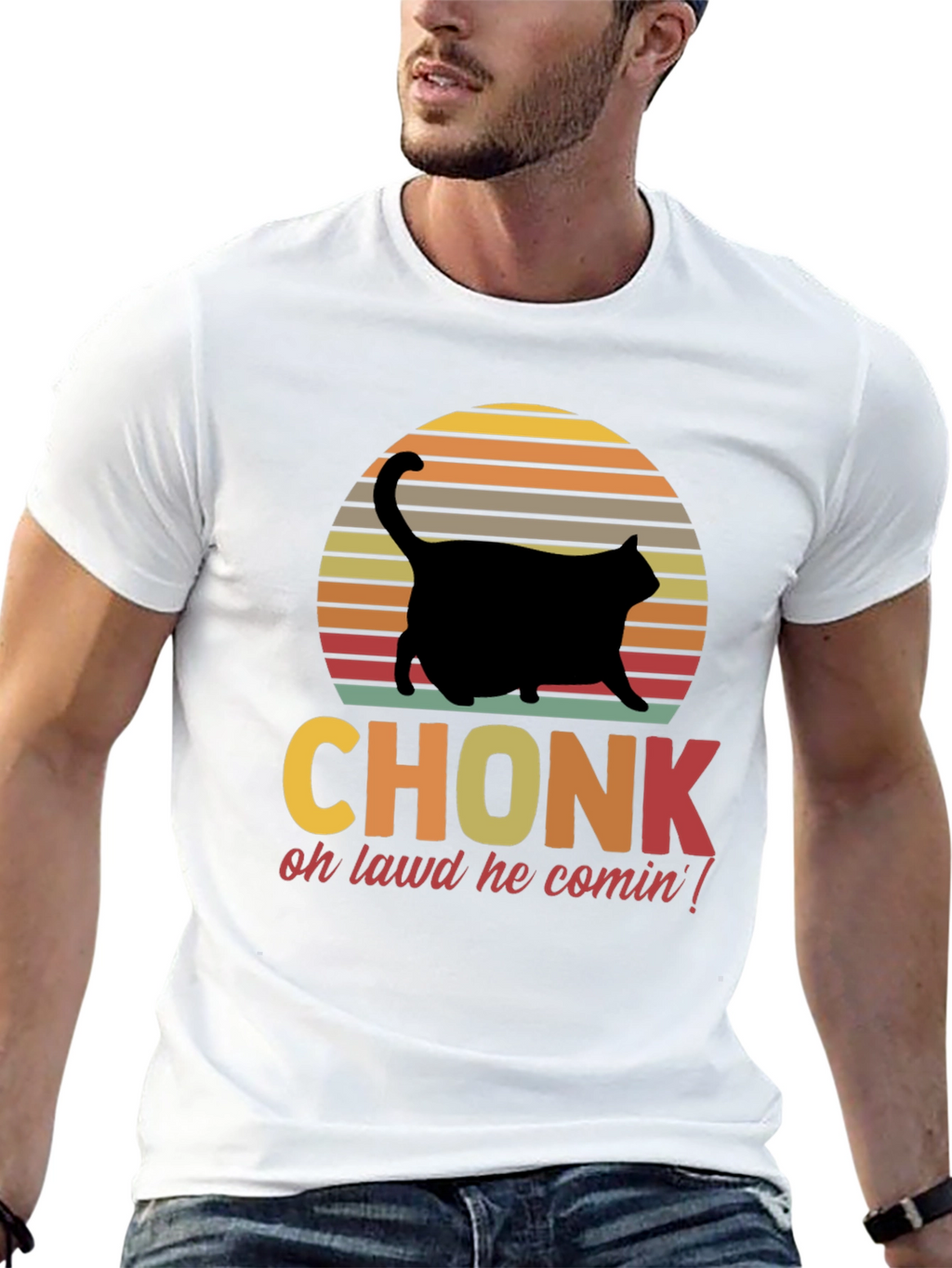 Chonk Cat T-Shirt - Oh Lawd He Comin!