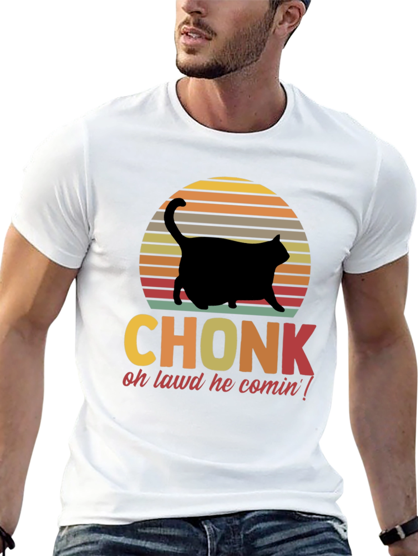 Chonk Cat T-Shirt - Oh Lawd He Comin!
