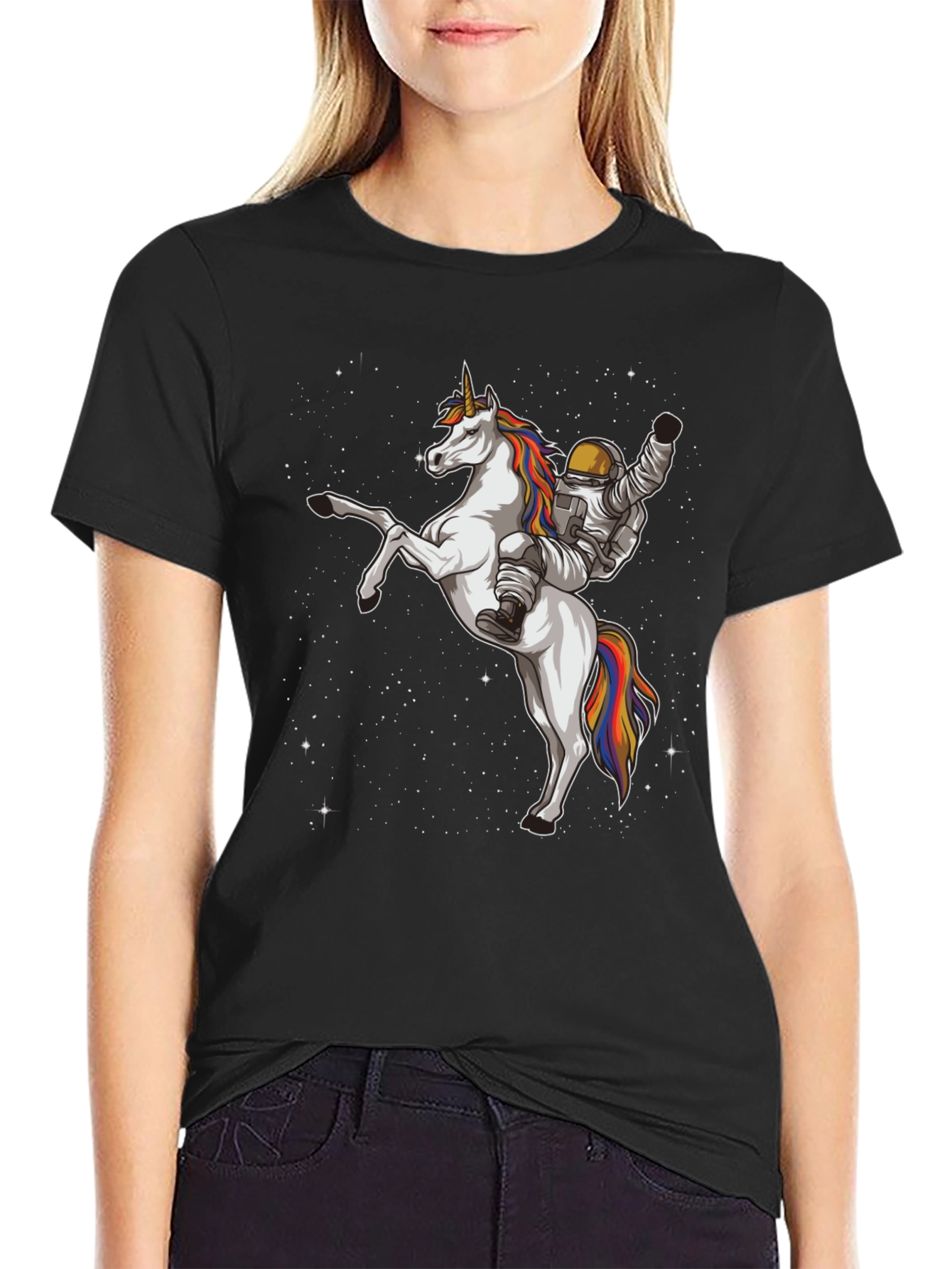 Astronaut Riding Unicorn Graphic T-Shirt