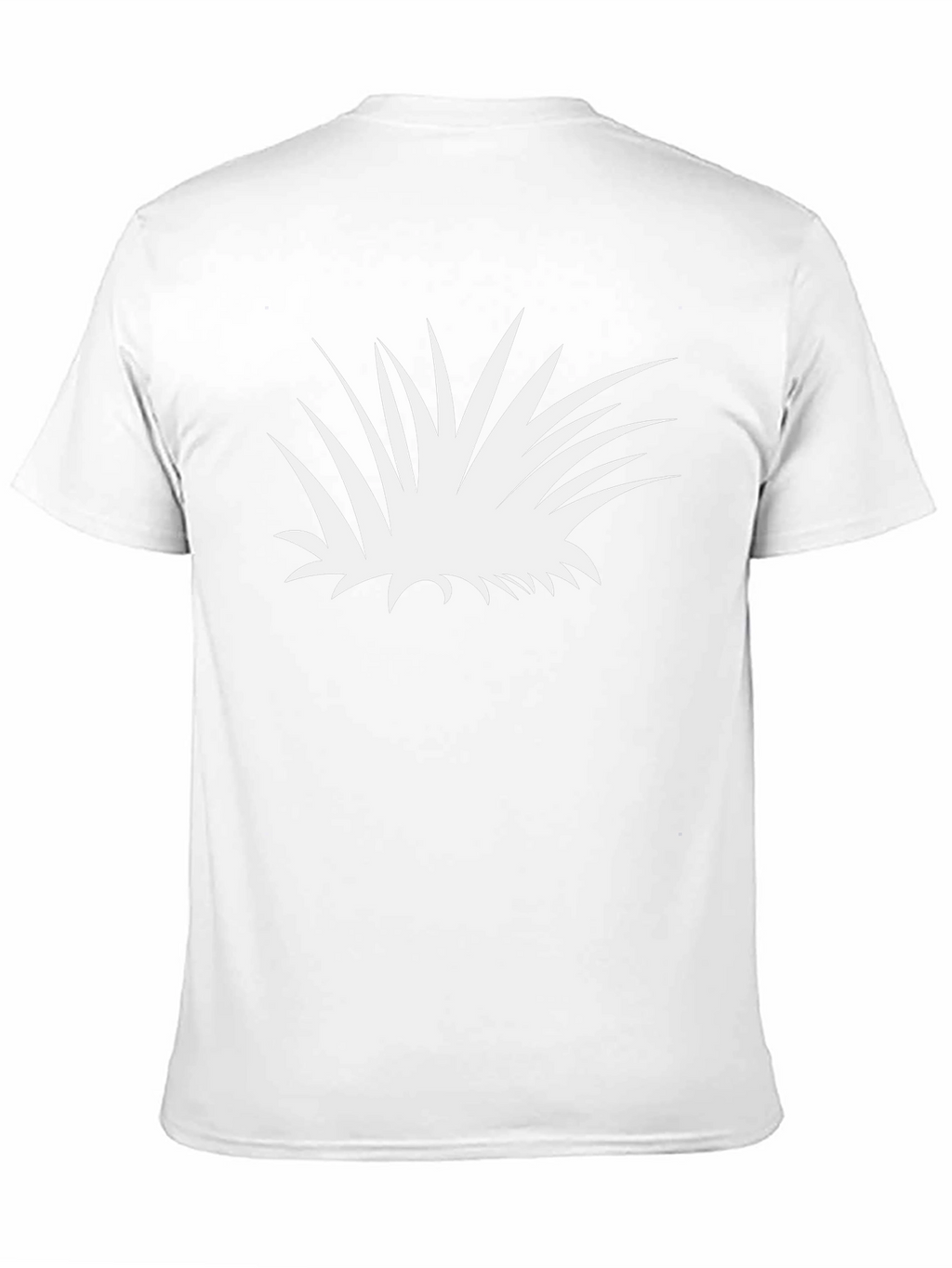 Abstract White Plant Graphic Tee - Black Cotton Shirt