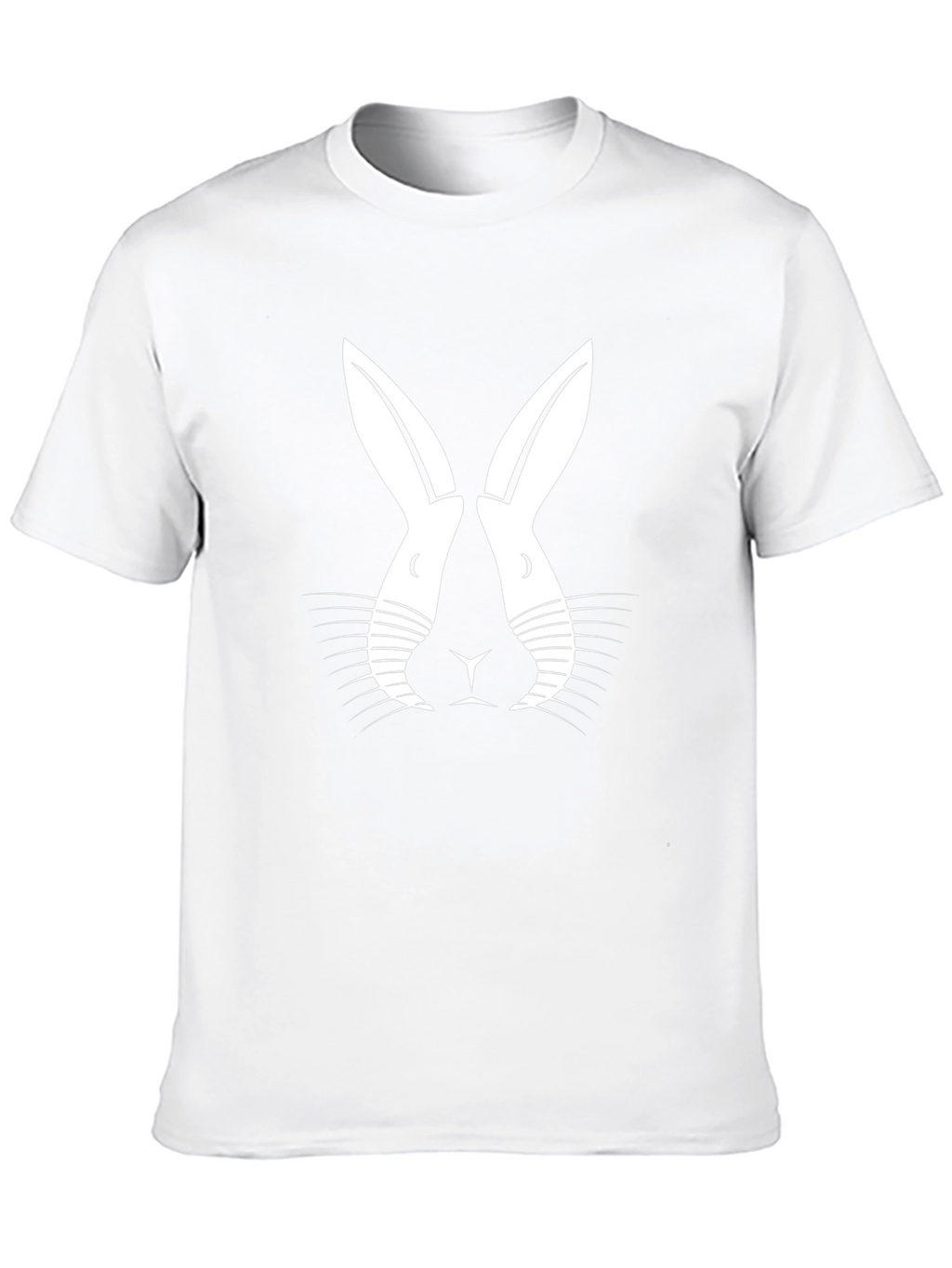 Black T-Shirt with Abstract Rabbit Design