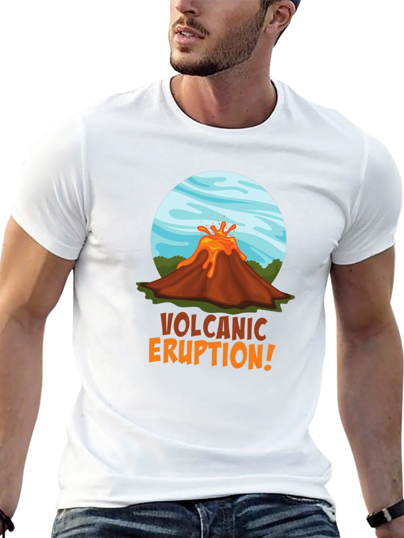 Volcanic Eruption Graphic T-Shirt - Black