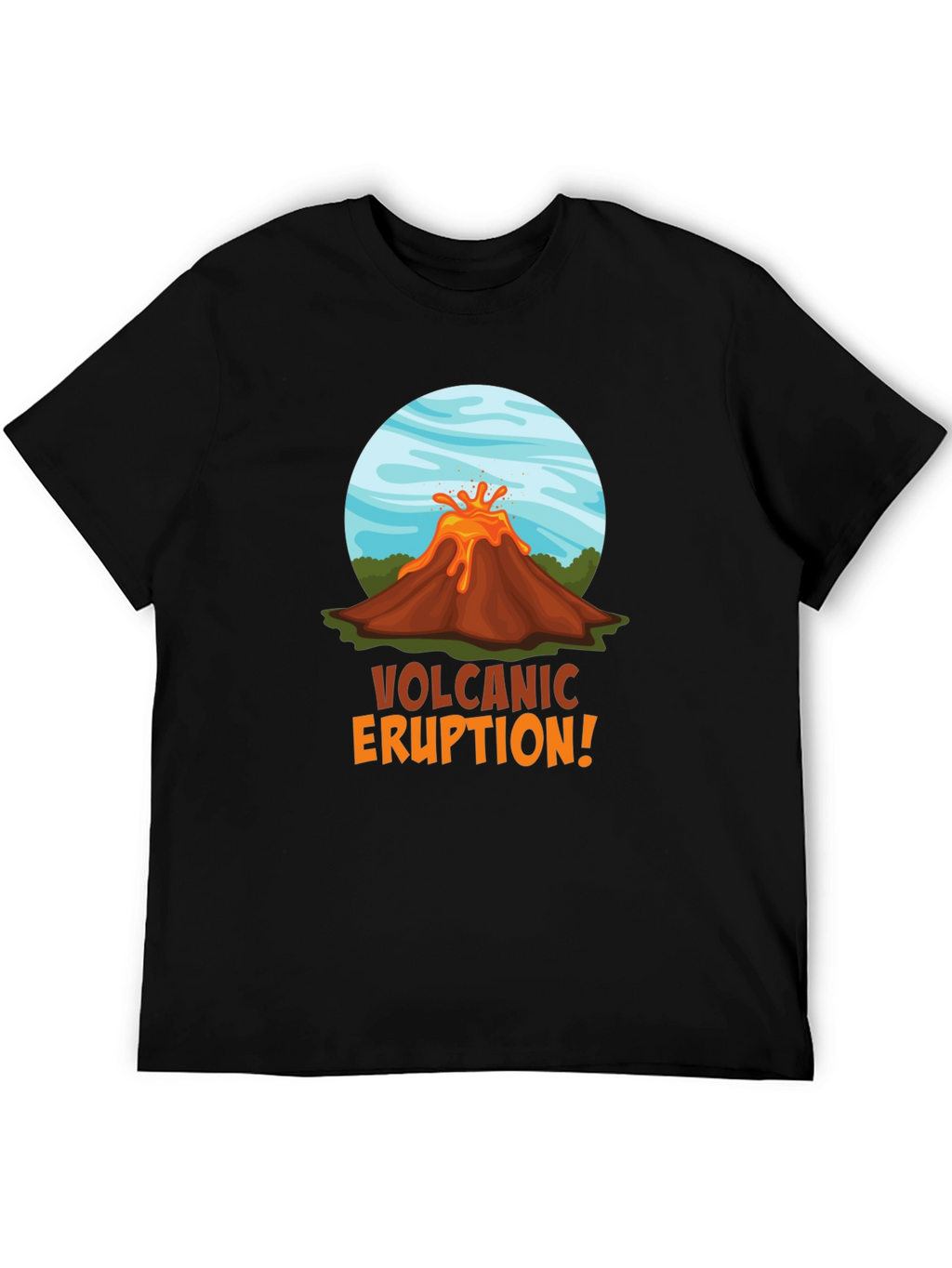 Volcanic Eruption Graphic T-Shirt - Black
