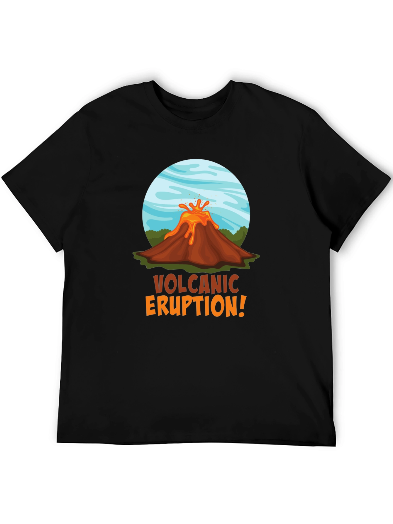 Volcanic Eruption Graphic T-Shirt - Black