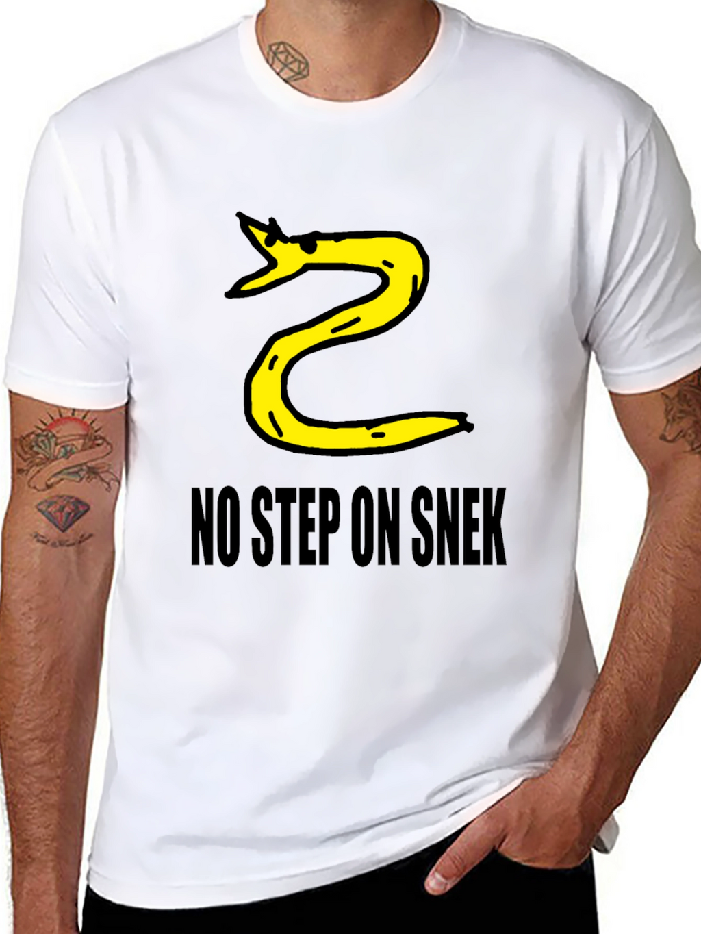 No Step on Snek T-Shirt - Black Cotton Blend