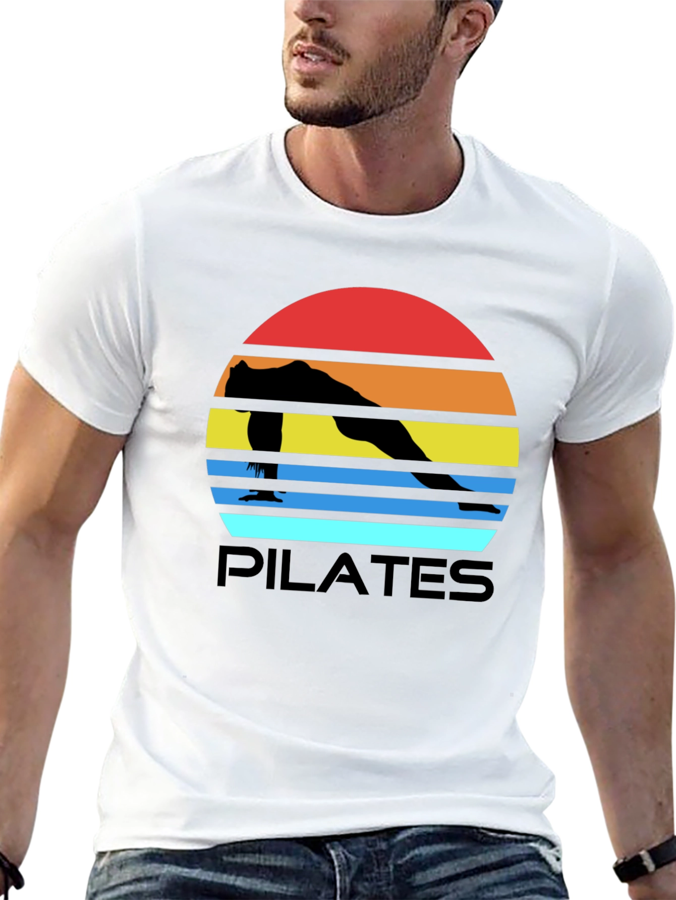 Pilates Sunset Graphic Tee - Black