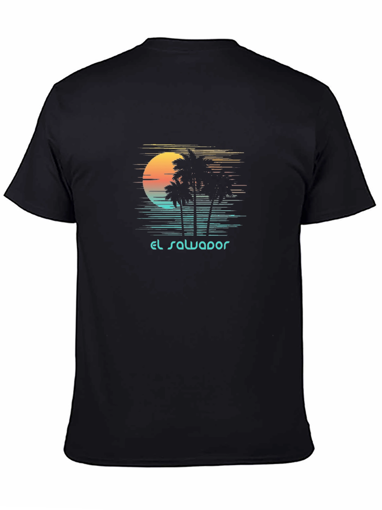 El Salvador Sunset Palm Tree Graphic Tee