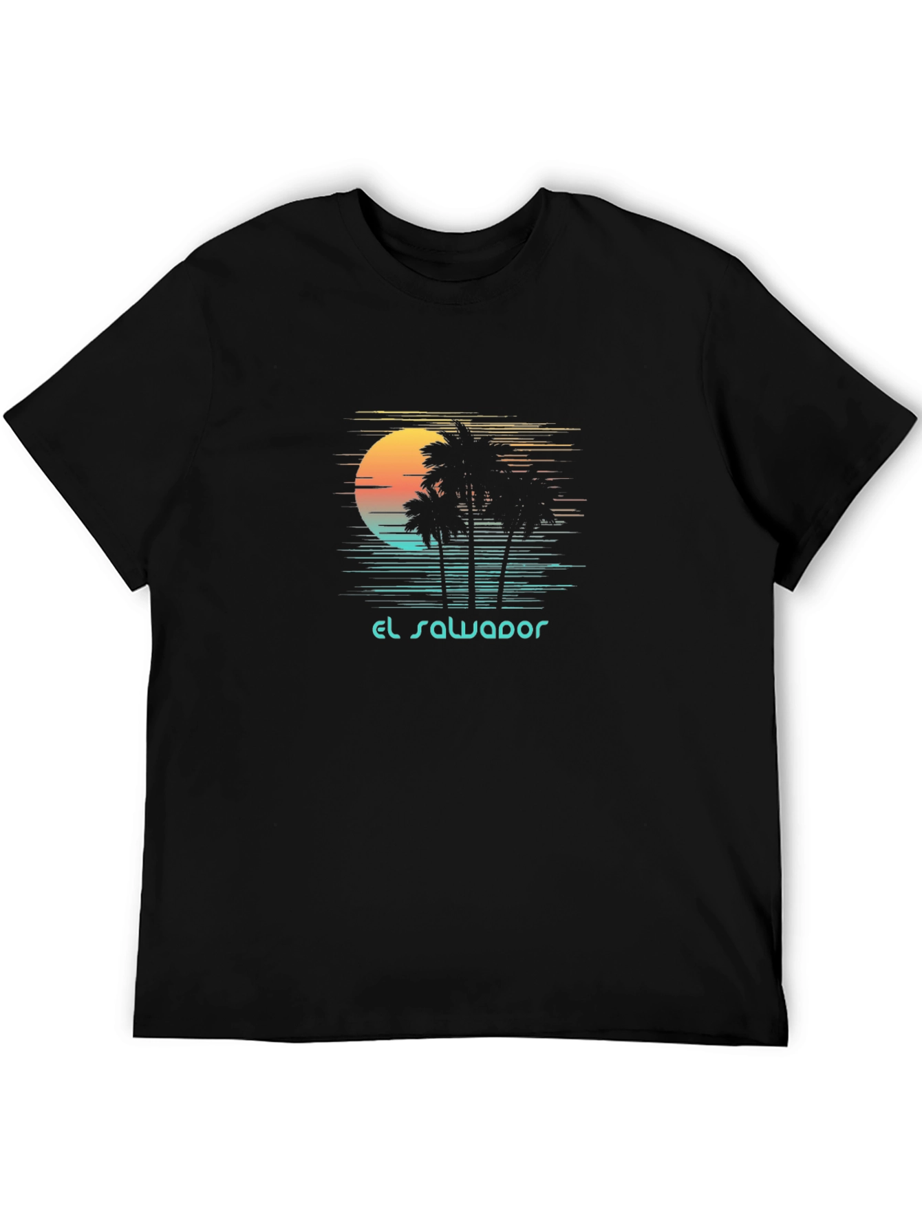 El Salvador Sunset Palm Tree Graphic Tee