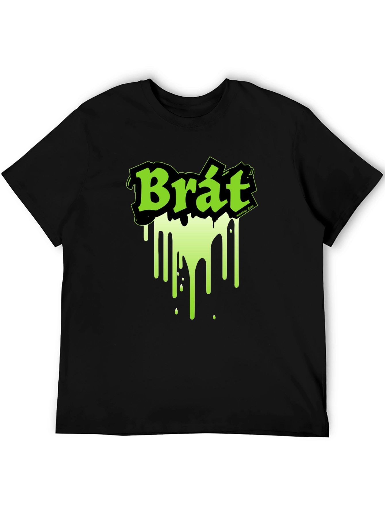 Brat Graphic Tee - Black T-Shirt with Neon Green Design