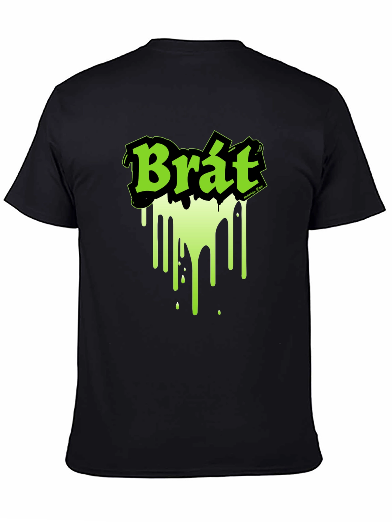 Brat Graphic Tee - Black T-Shirt with Neon Green Design