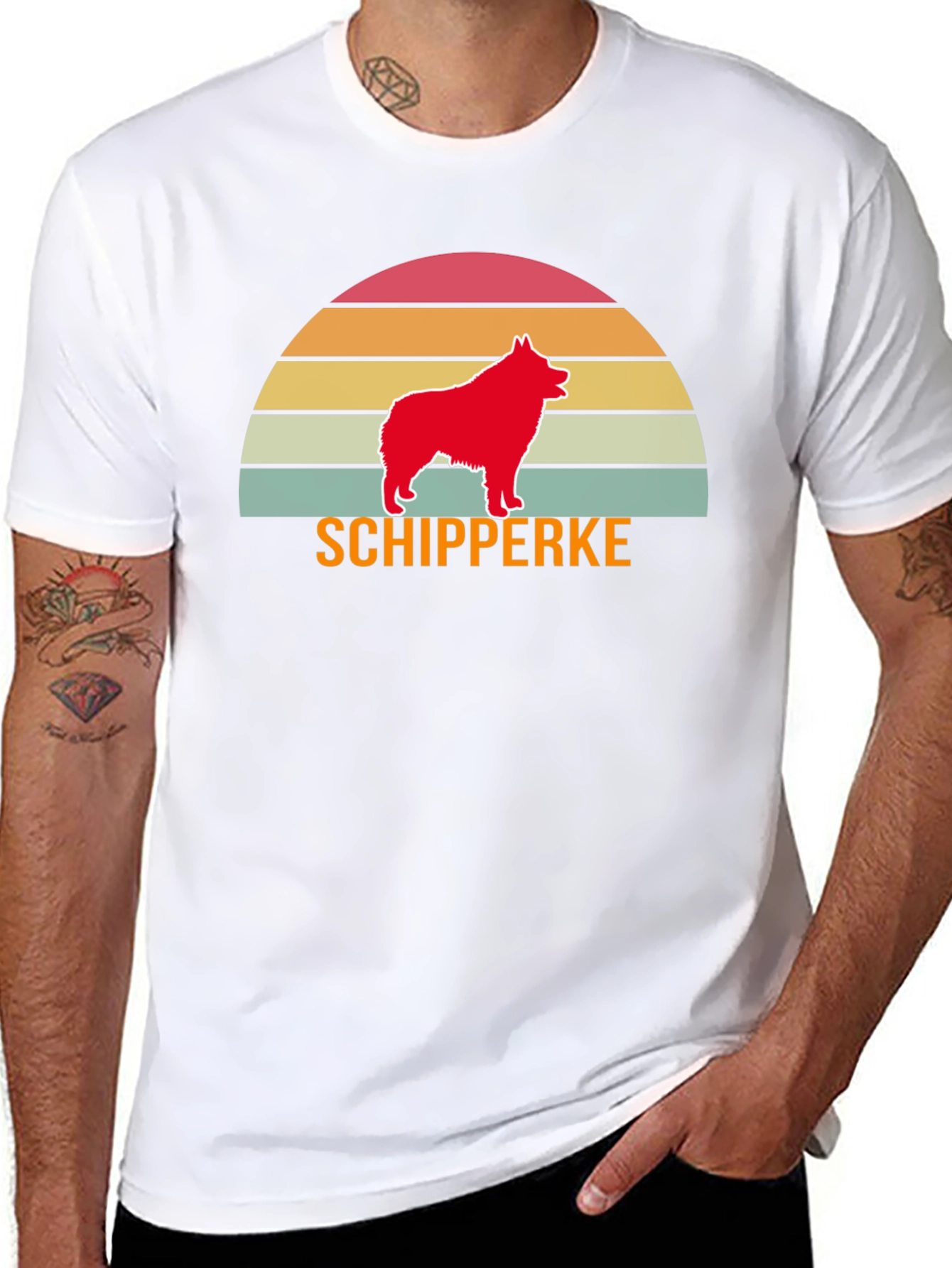 Schipperke Dog Sunset T-Shirt