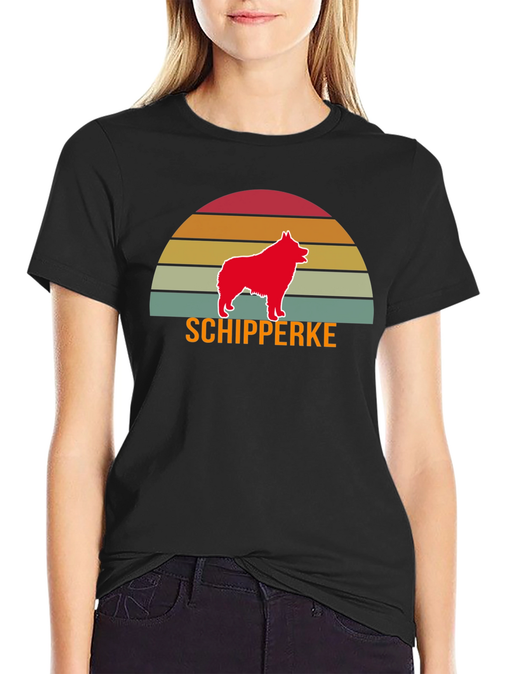 Schipperke Dog Sunset T-Shirt