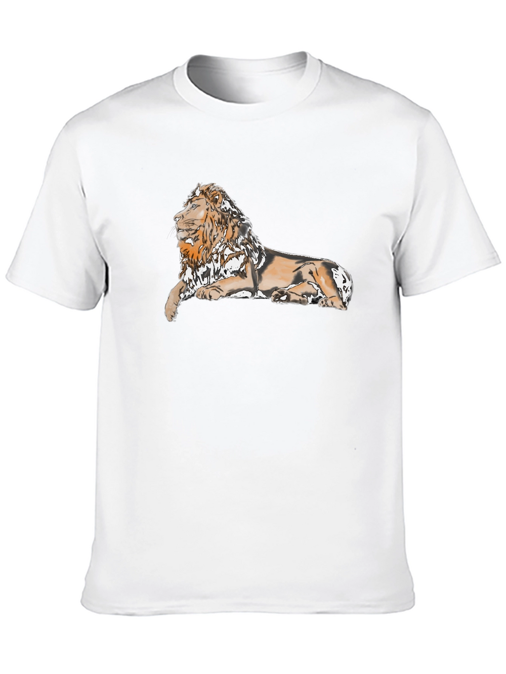 Lion Graphic Print Black T-Shirt