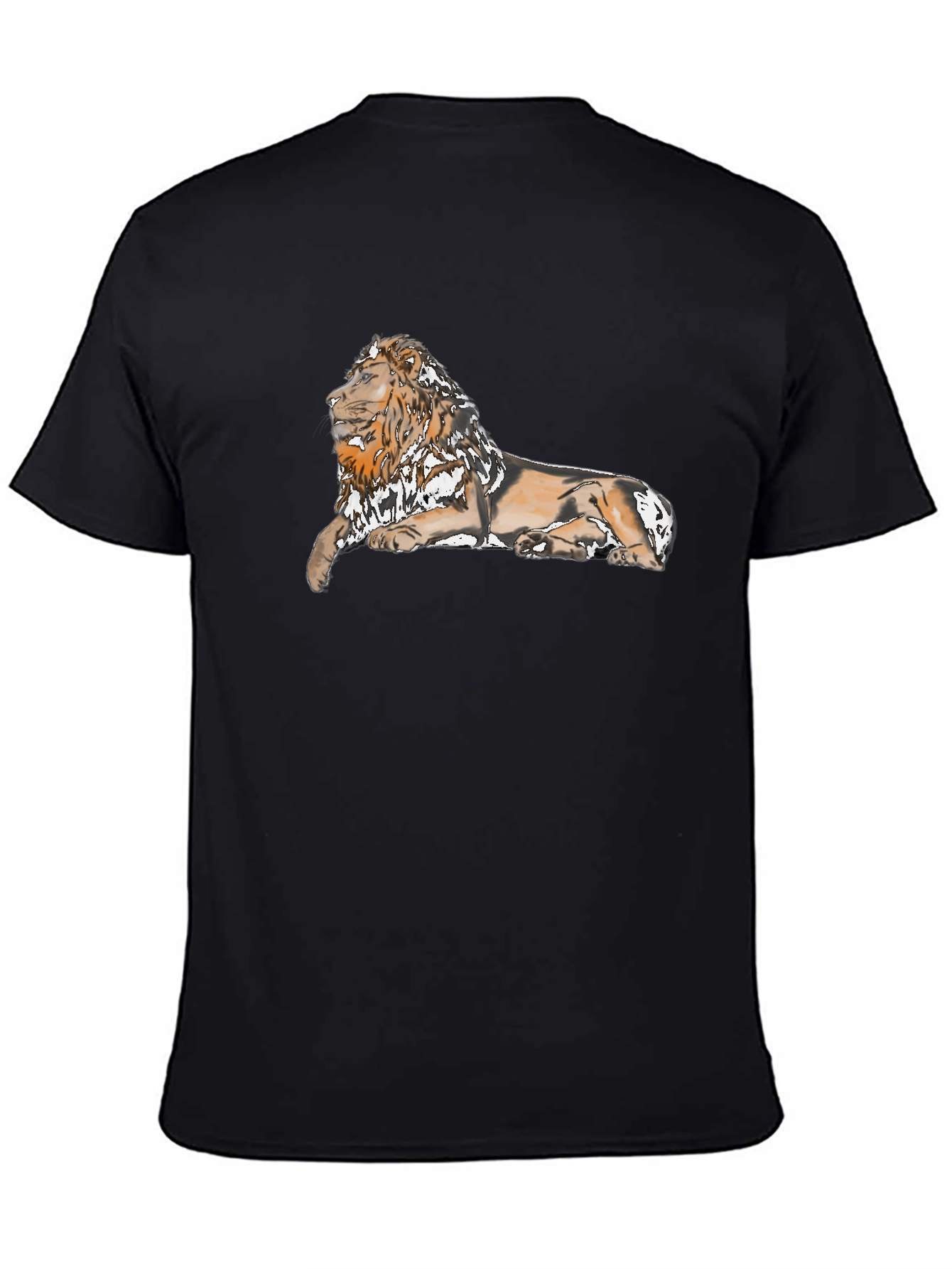 Lion Graphic Print Black T-Shirt