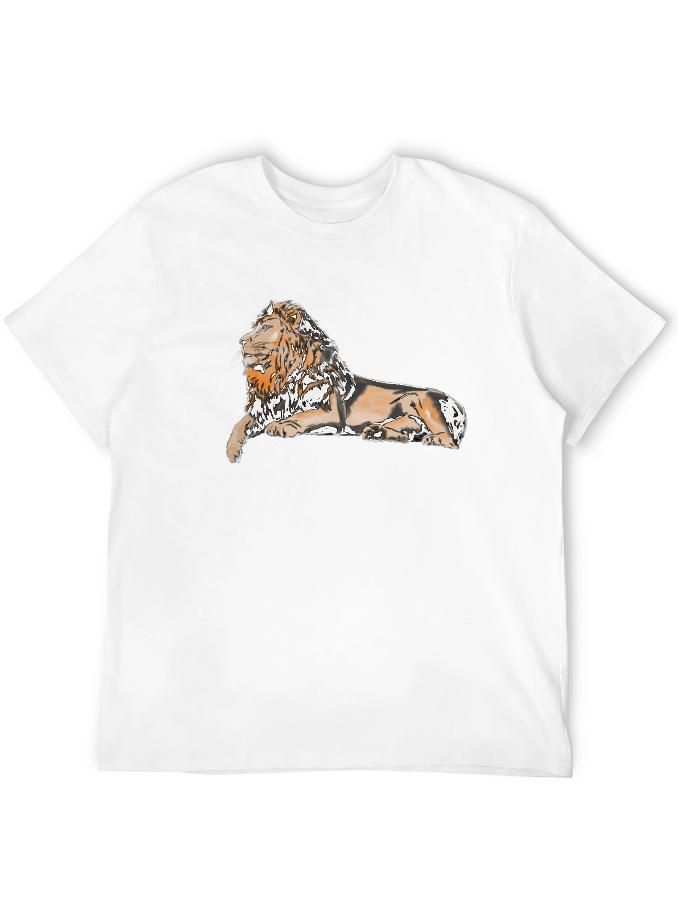 Lion Graphic Print Black T-Shirt