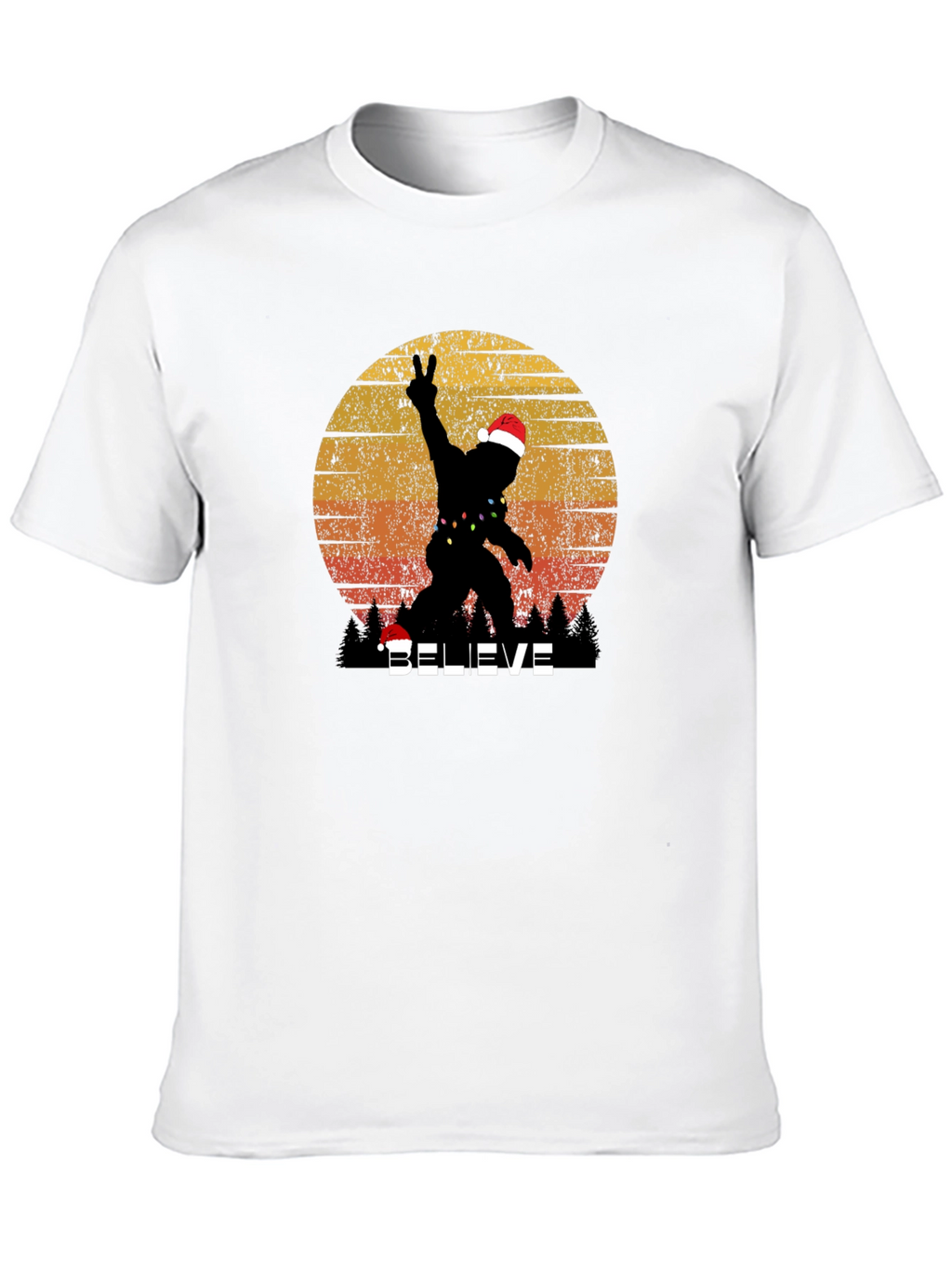 Believe Bigfoot Christmas T-Shirt