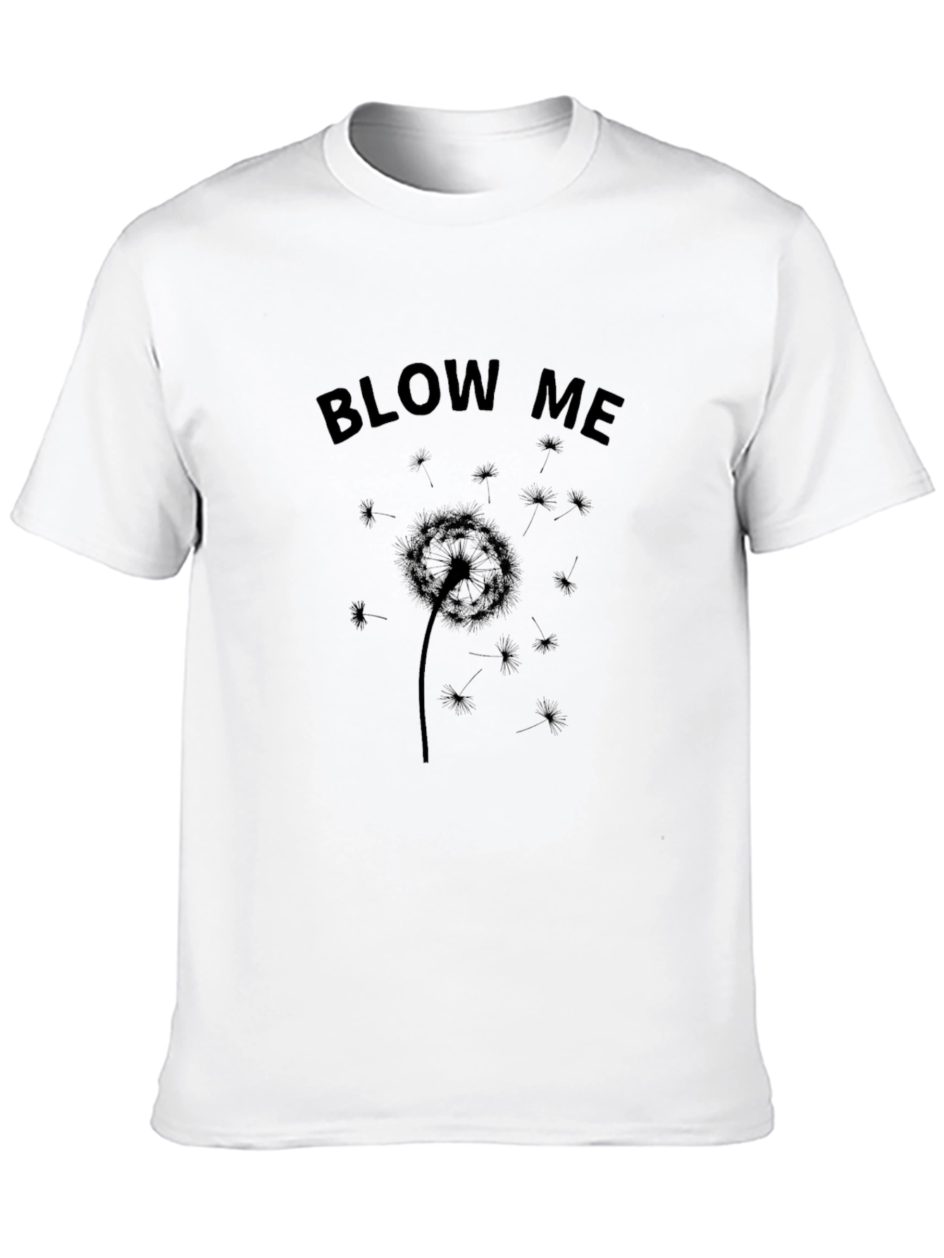 Blow Me Dandelion Black Graphic Tee