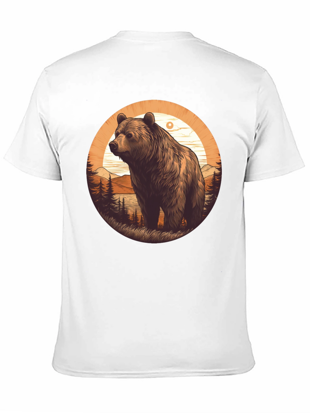Bear Graphic T-Shirt - Black Nature Design