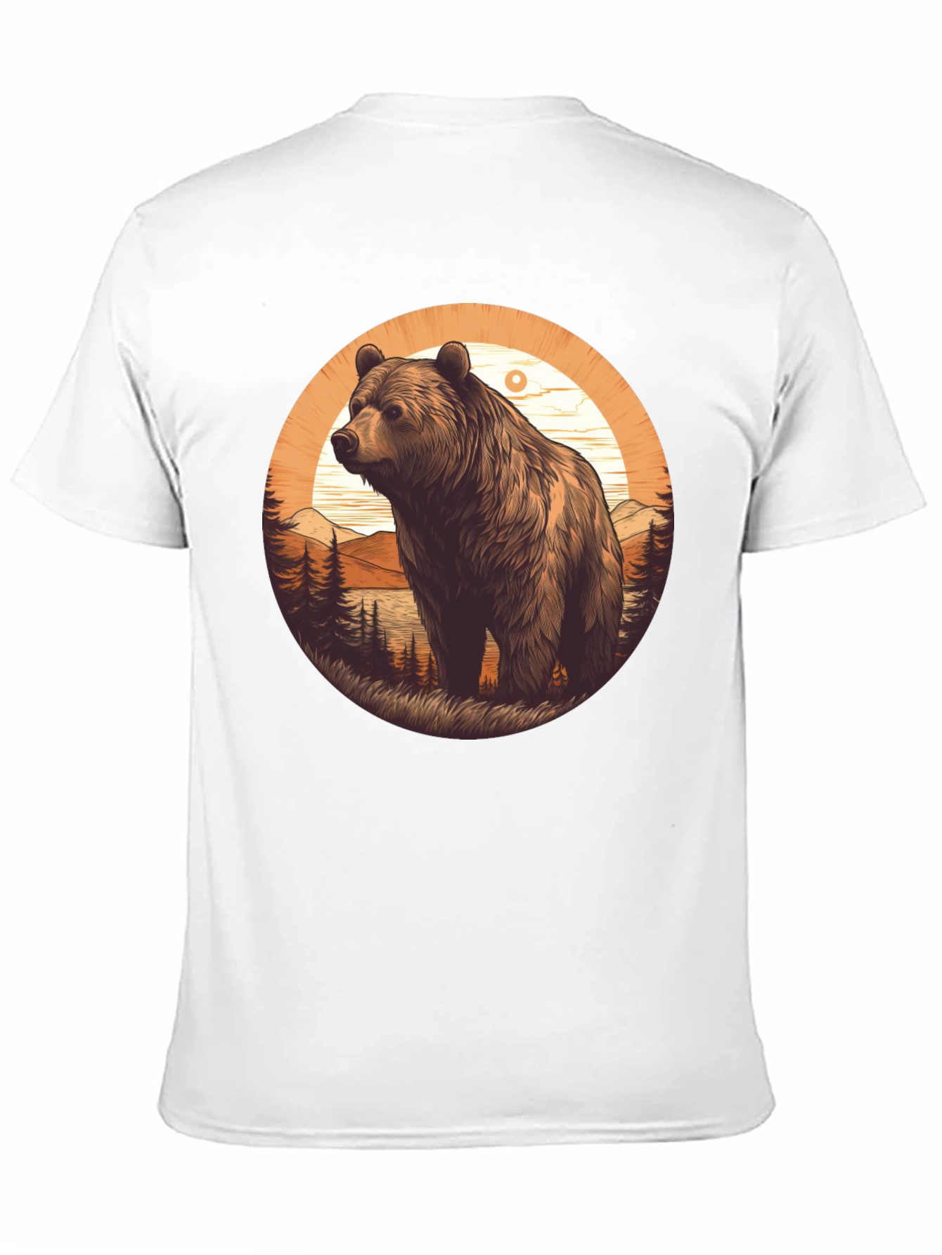 Bear Graphic T-Shirt - Black Nature Design