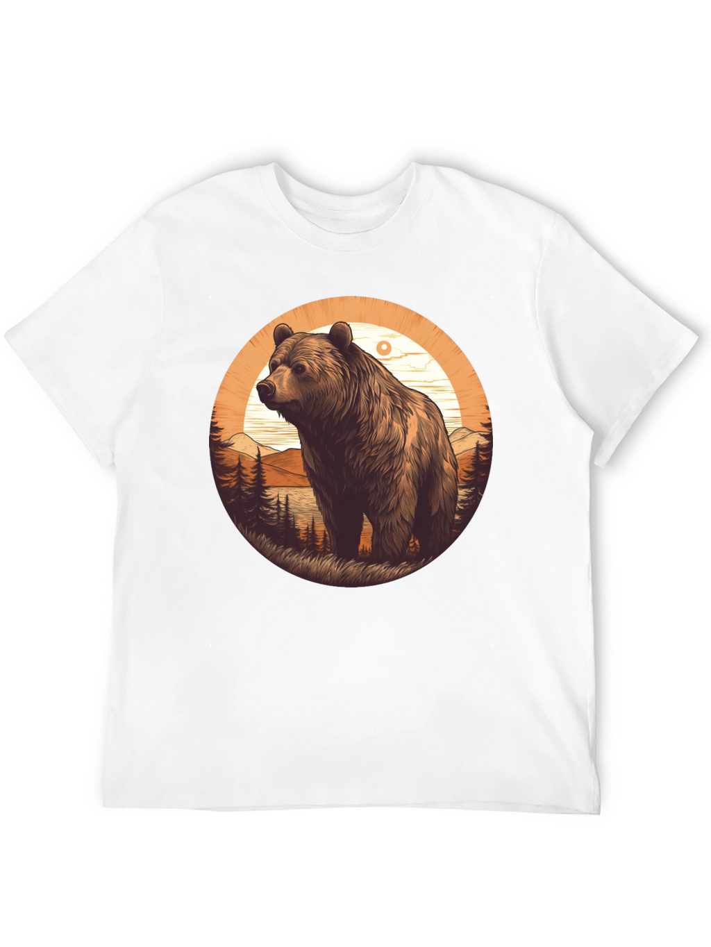 Bear Graphic T-Shirt - Black Nature Design