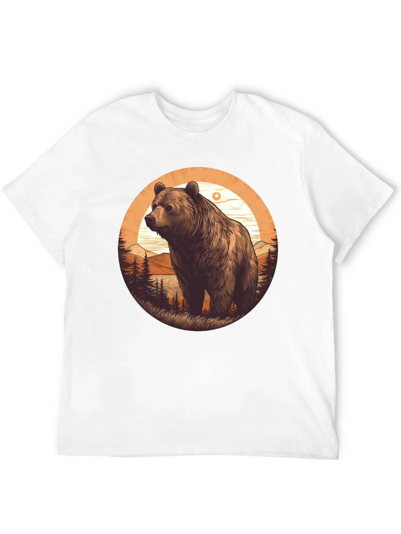 Bear Graphic T-Shirt - Black Nature Design
