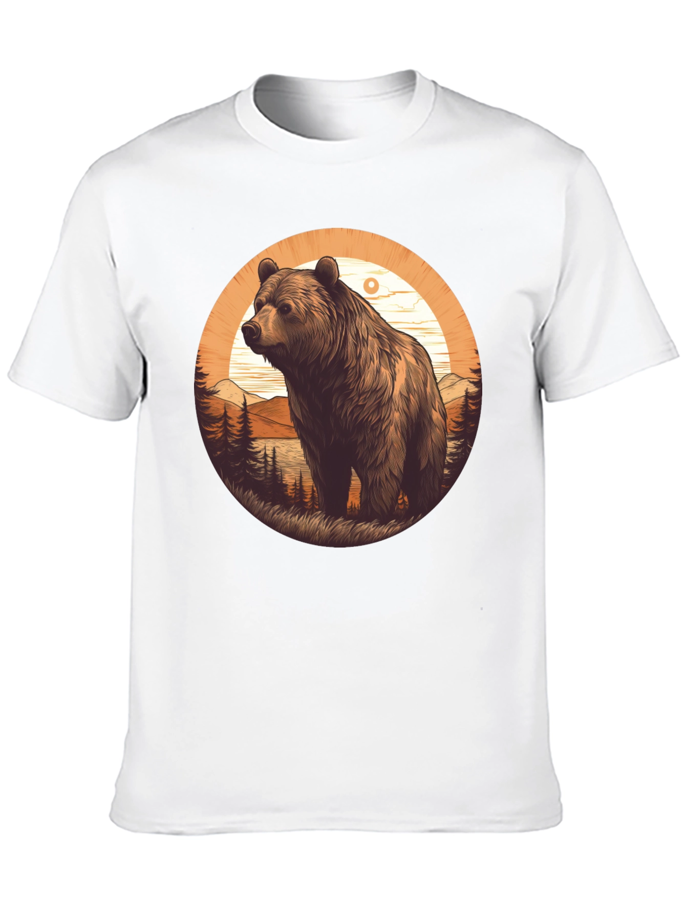 Bear Graphic T-Shirt - Black Nature Design