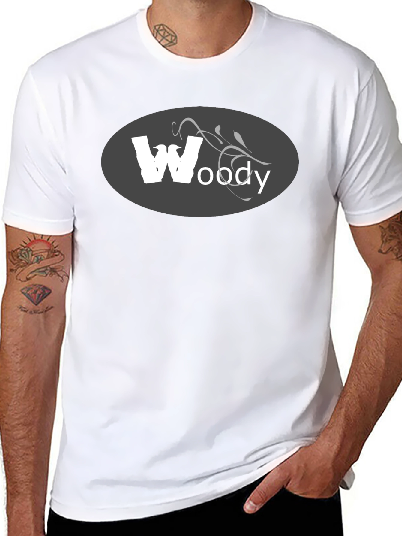 Woody Graphic Tee - Mens Black Cotton T-Shirt