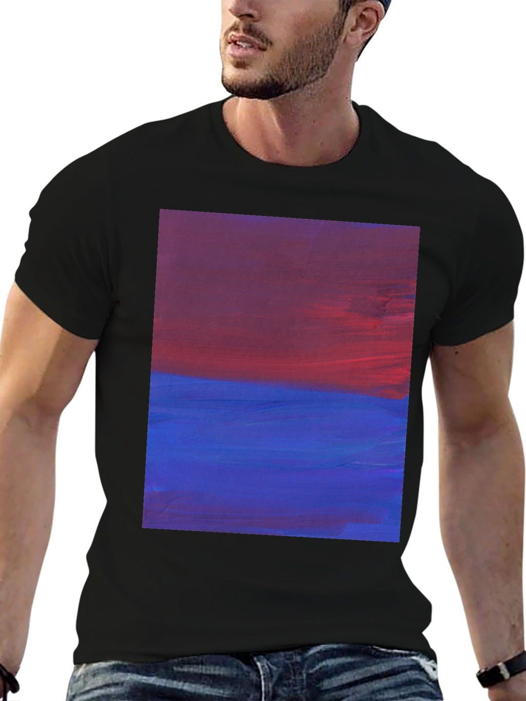 Abstract Horizon Mens Black Tee