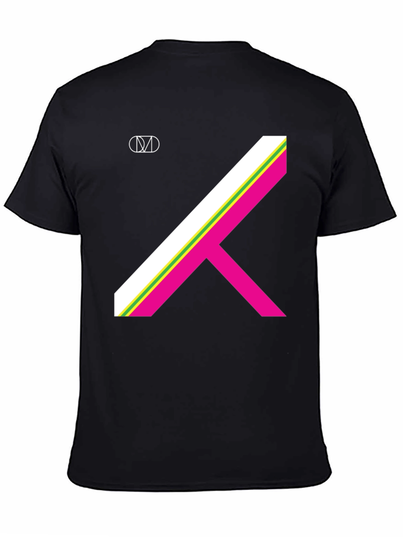 Geometric Stripe Graphic Tee - Black T-Shirt
