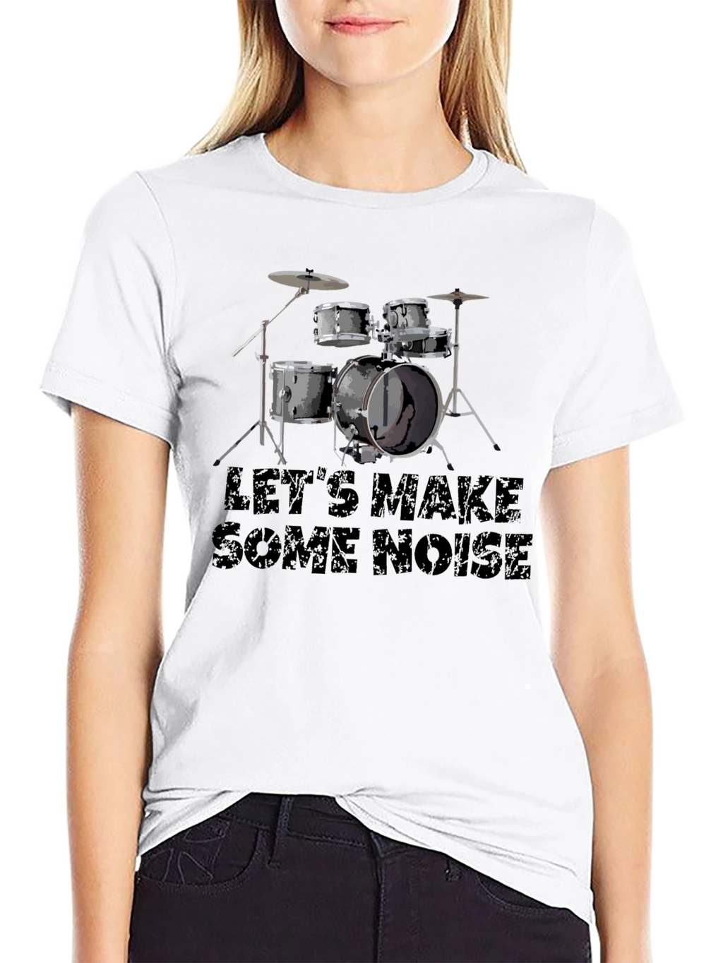 Lets Make Some Noise Black Drum Kit T-Shirt