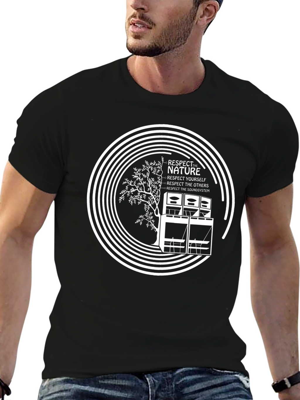 Respect Nature Graphic Tee - Black