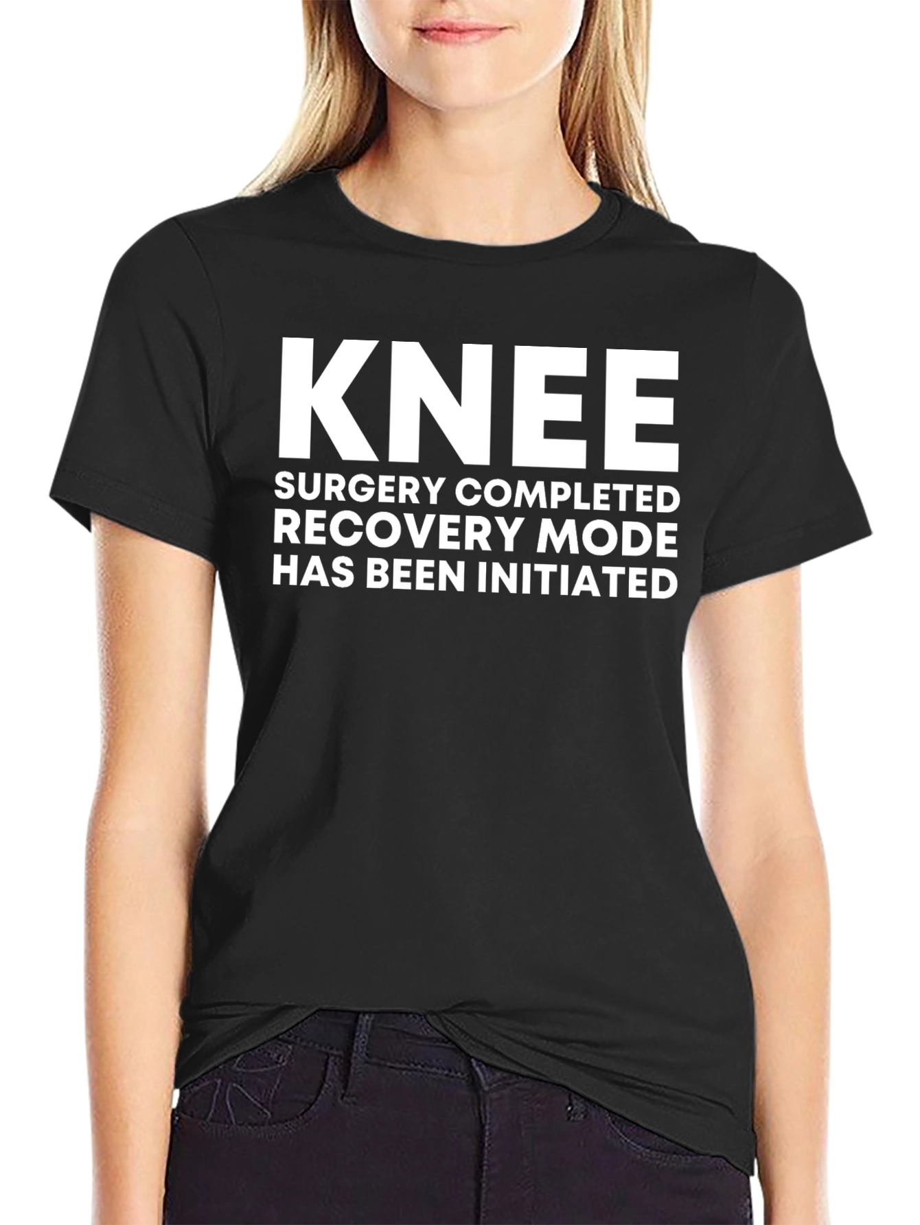 Knee Surgery Recovery T-Shirt - Black