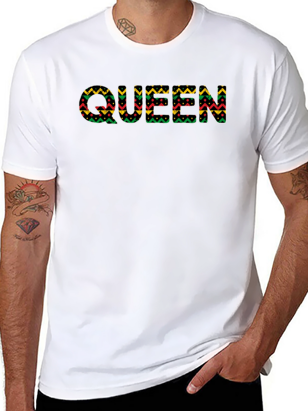 Queen African Print T-Shirt - Black Pride