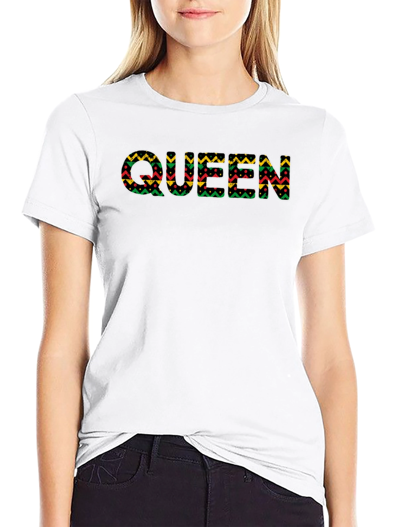 Queen African Print T-Shirt - Black Pride