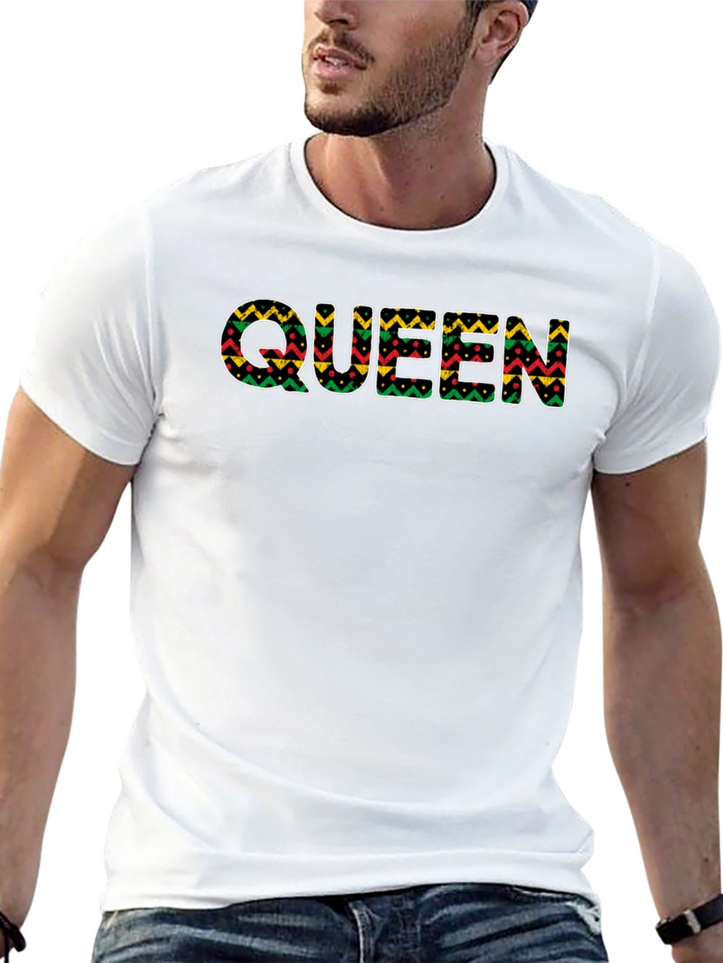 Queen African Print T-Shirt - Black Pride