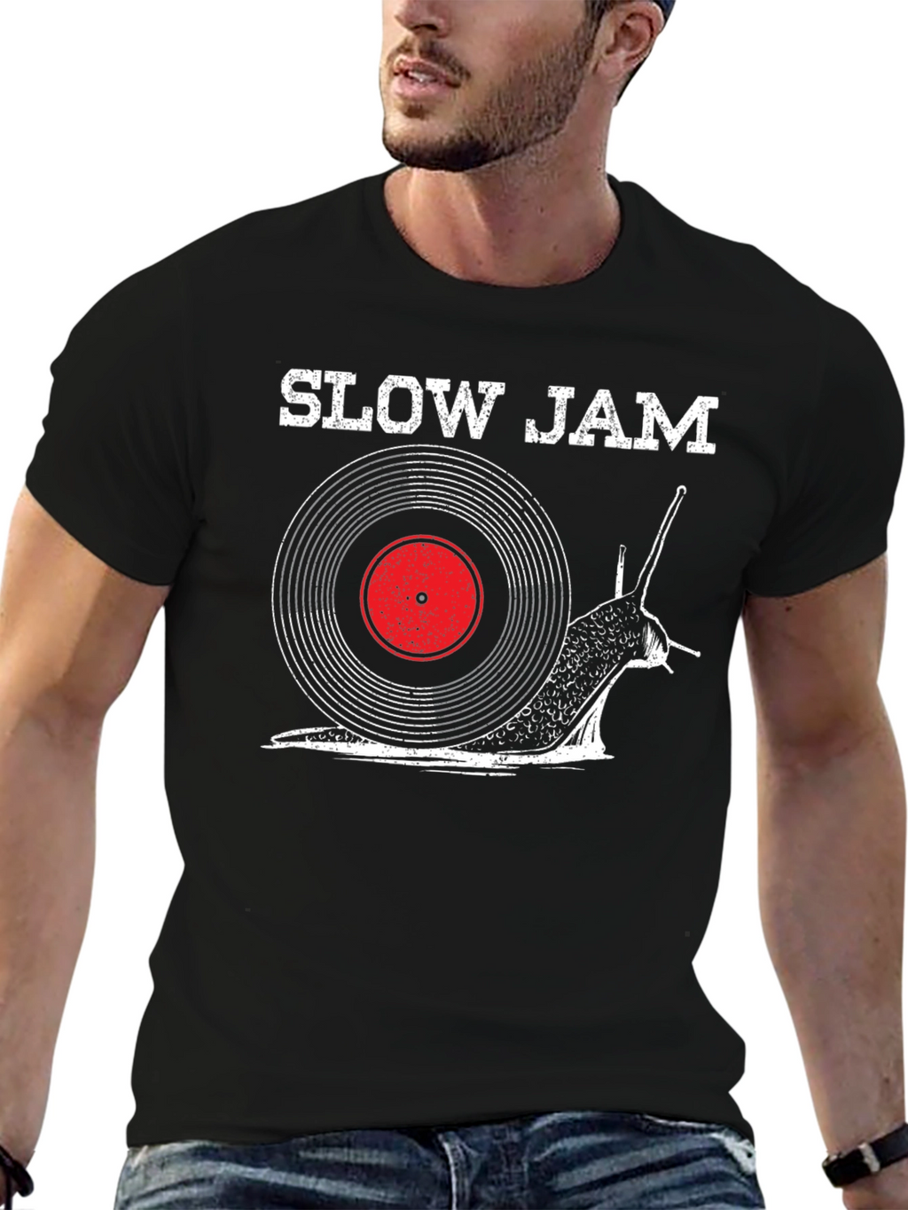 Slow Jam Snail Record Graphic T-Shirt