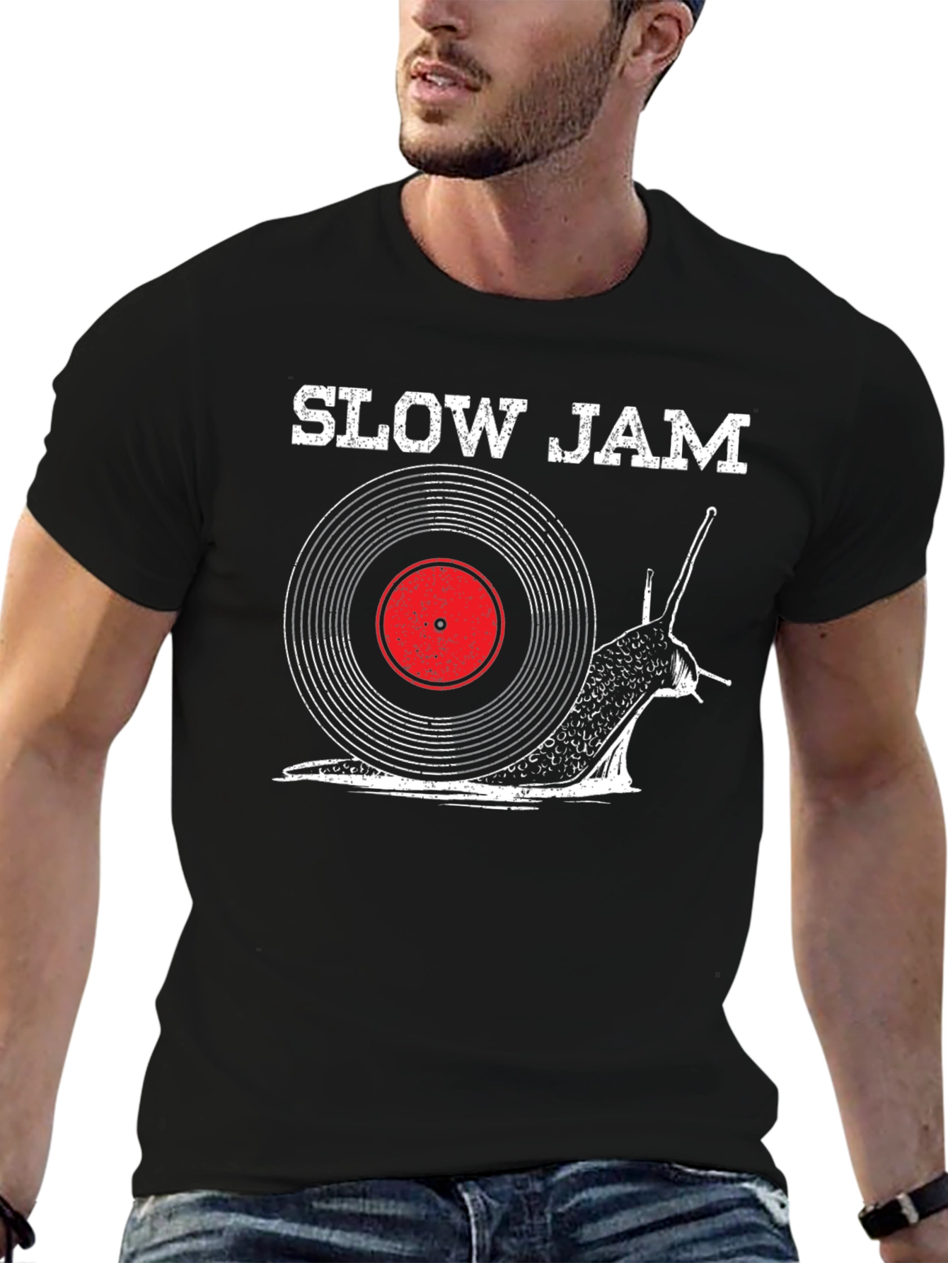 Slow Jam Snail Record Graphic T-Shirt