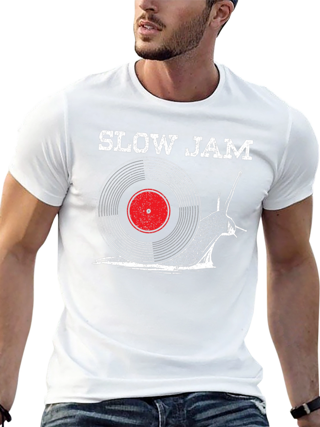 Slow Jam Snail Record Graphic T-Shirt