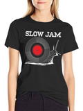 Slow Jam Snail Record Graphic T-Shirt