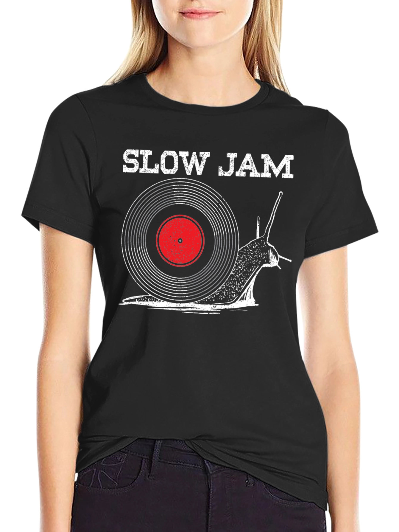 Slow Jam Snail Record Graphic T-Shirt