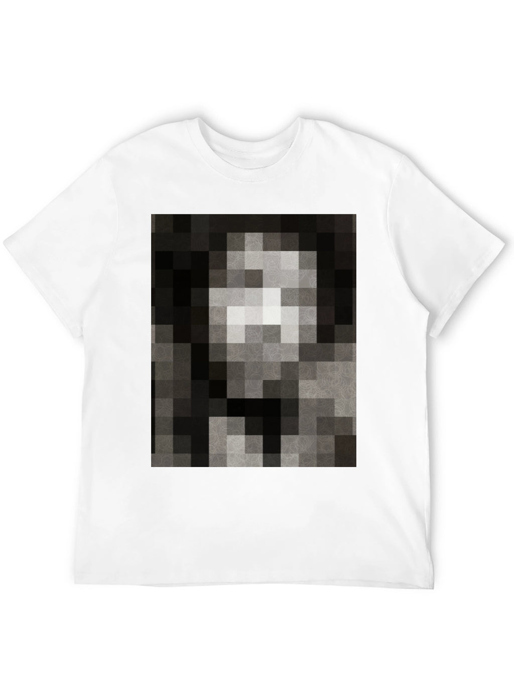 Pixelated Mona Lisa Black T-Shirt
