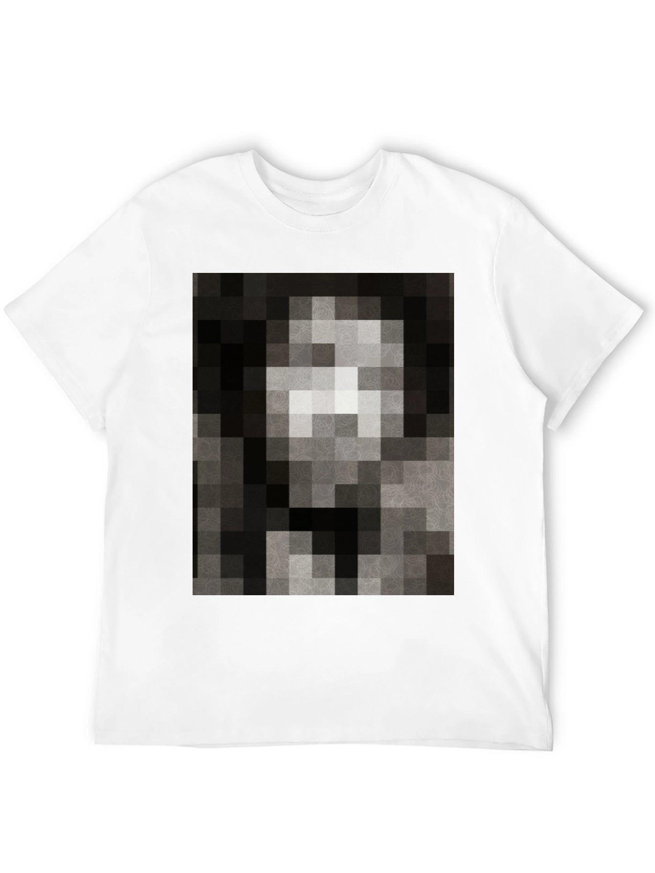 Pixelated Mona Lisa Black T-Shirt